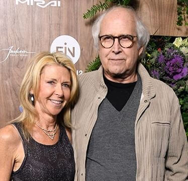 Suzanne Chase ex-husband Chevy Chase with his current wife.